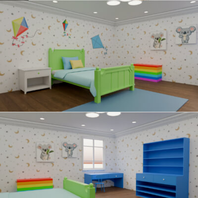  Dreamy Kids Room 3D Model &ndash Perfect for Visualiza