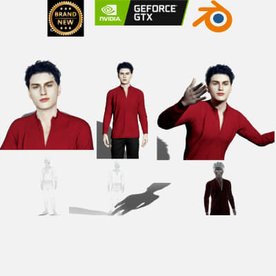 Ultra Realistic Male Character Model Fully Detailed PBR Read