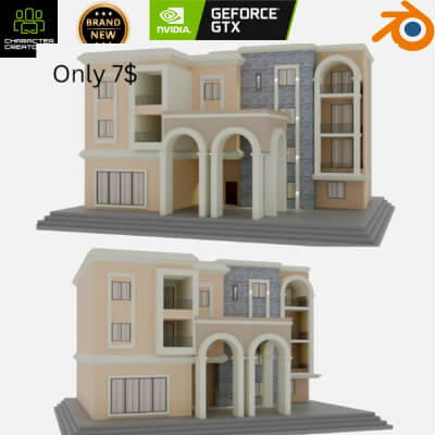 Modern Classical Villa &ndash 3D Exterior Building Model wi