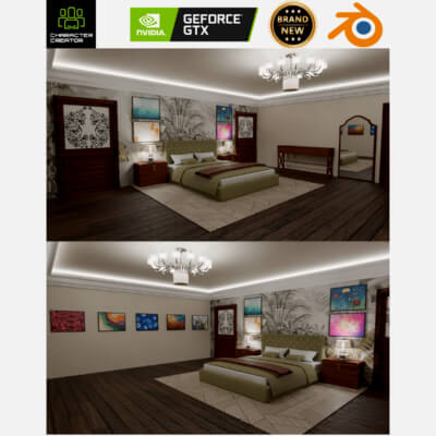 Modern Luxury Bedroom 3D Model  Elegant Interior Des