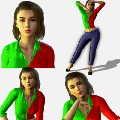  Realistic 3D Female Character &ndash Rigged Model for