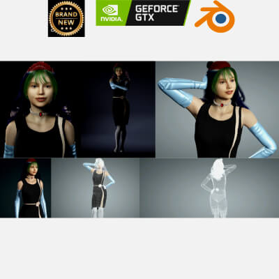 Stylized Female Character Rigged Female Model Game Ready Woman by OpChampion3d