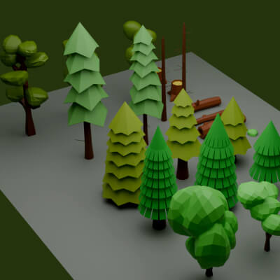 Low-Poly Stylized Tree Pack &ndash Game-Ready Forest Enviro