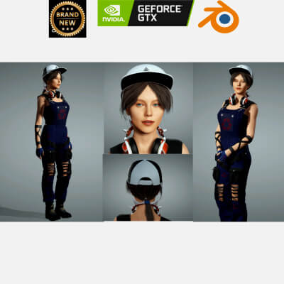 Stylized Female Character with Streetwear Outfit