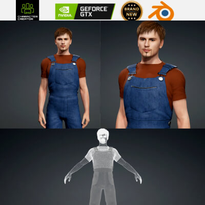 Realistic Male Worker &ndash Fully Rigged 3D Character for iClone
