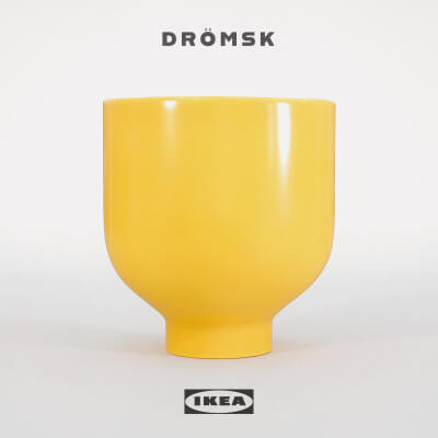 IKEA Dromsk Minimalist Yellow Flower Pot