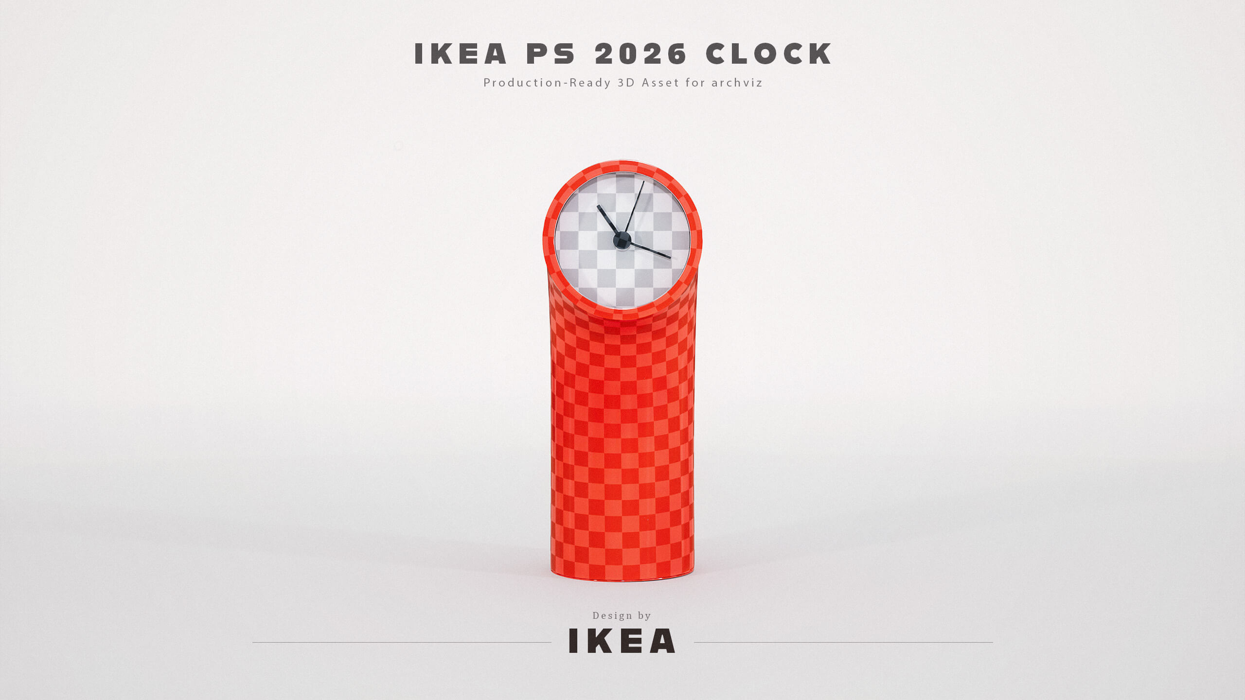 IKEA PS 2026 Retro Metal Table Clock - 3D Model by Orlans_3D-Studio