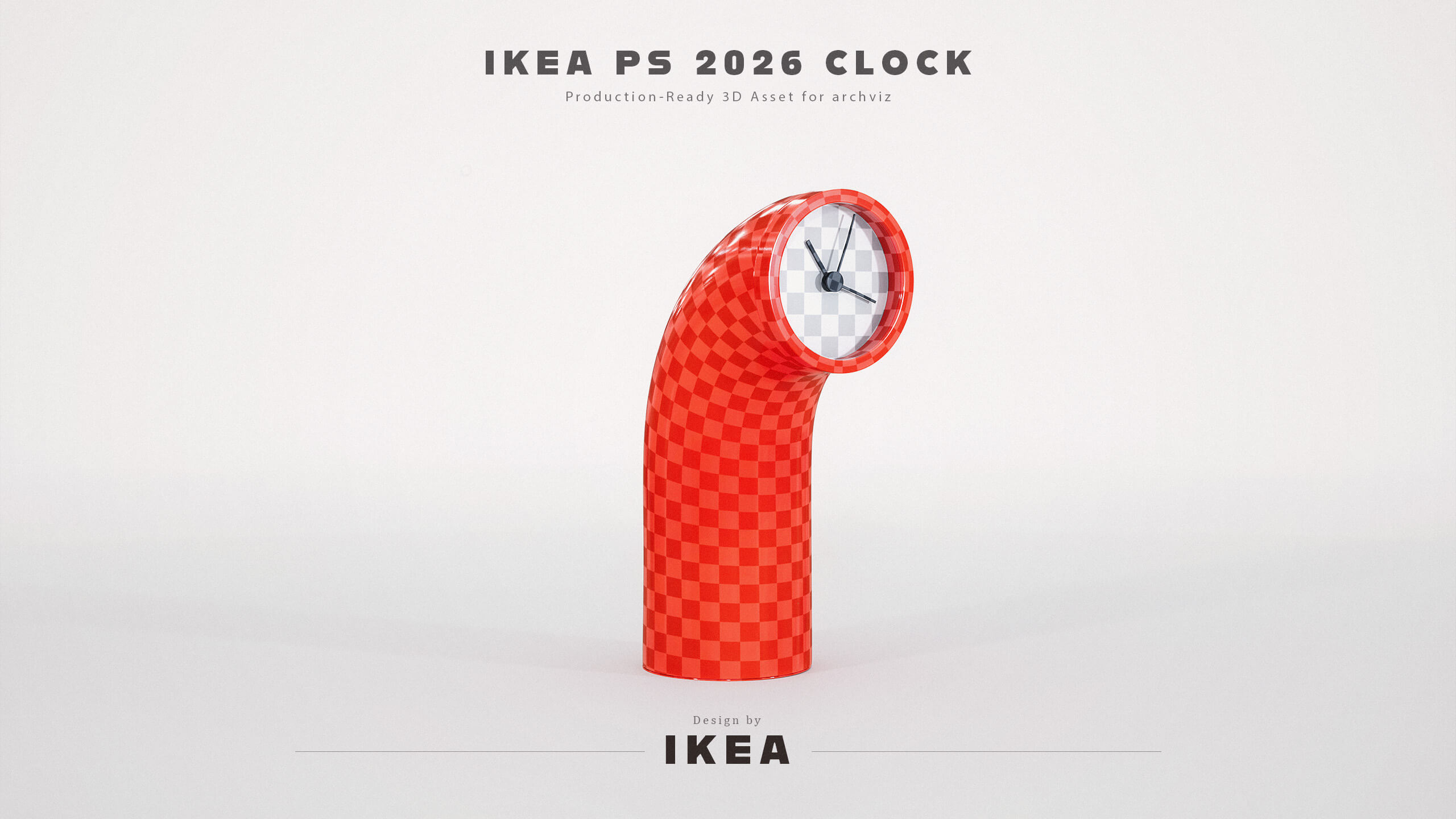 IKEA PS 2026 Retro Metal Table Clock - 3D Model by Orlans_3D-Studio