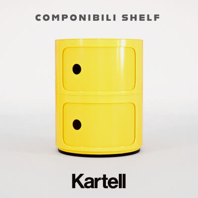 Kartell Componibili Modular Storage Cabinet 2 Stacks