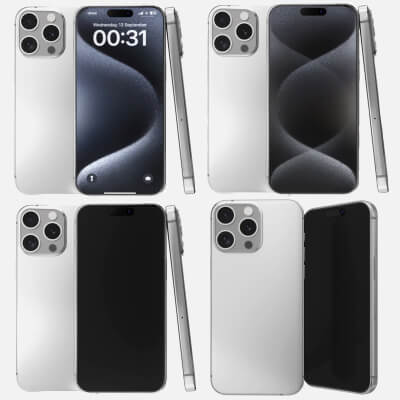 Low Poly White Generic Smartphone