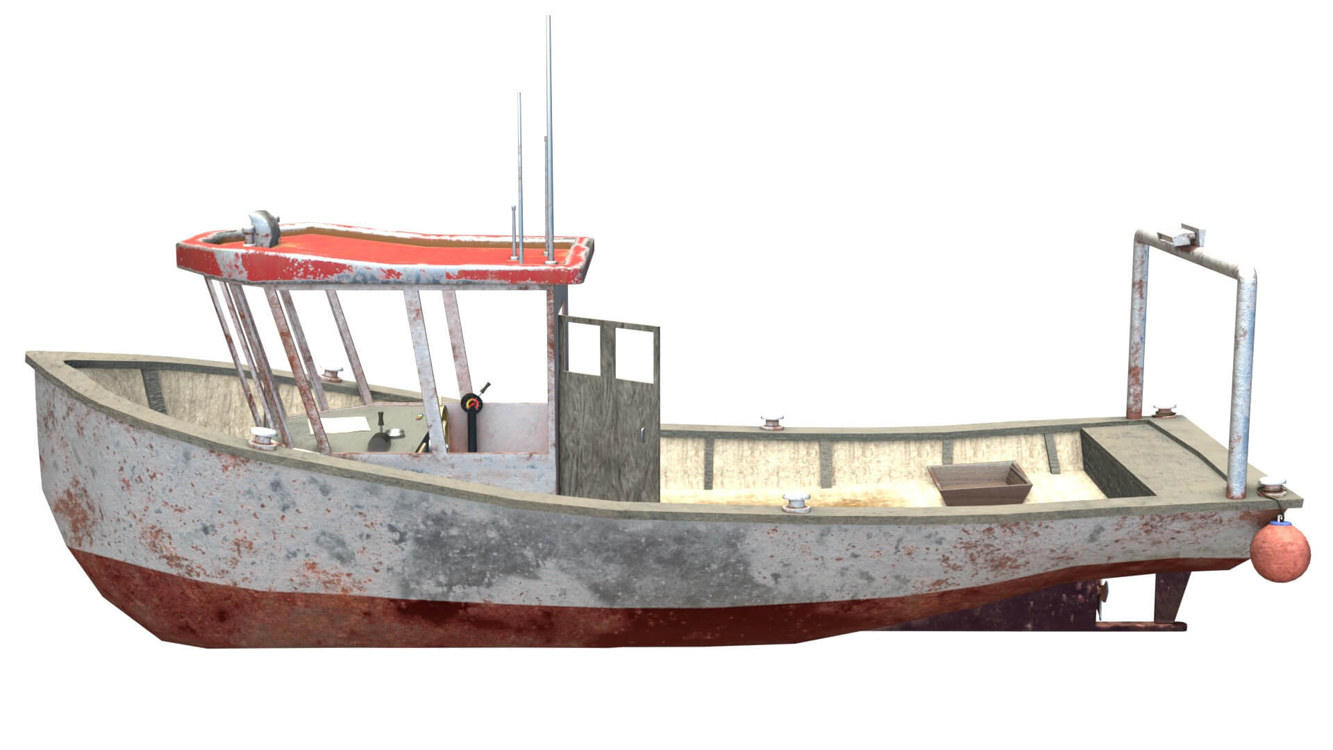 Old Rusty Fishing Boat 3D Model by Ottto3d