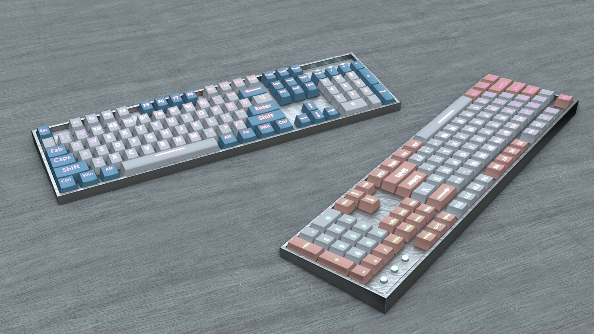 Pack of Detailed High Poly Backlit Keyboards 3D Model by Ottto3d