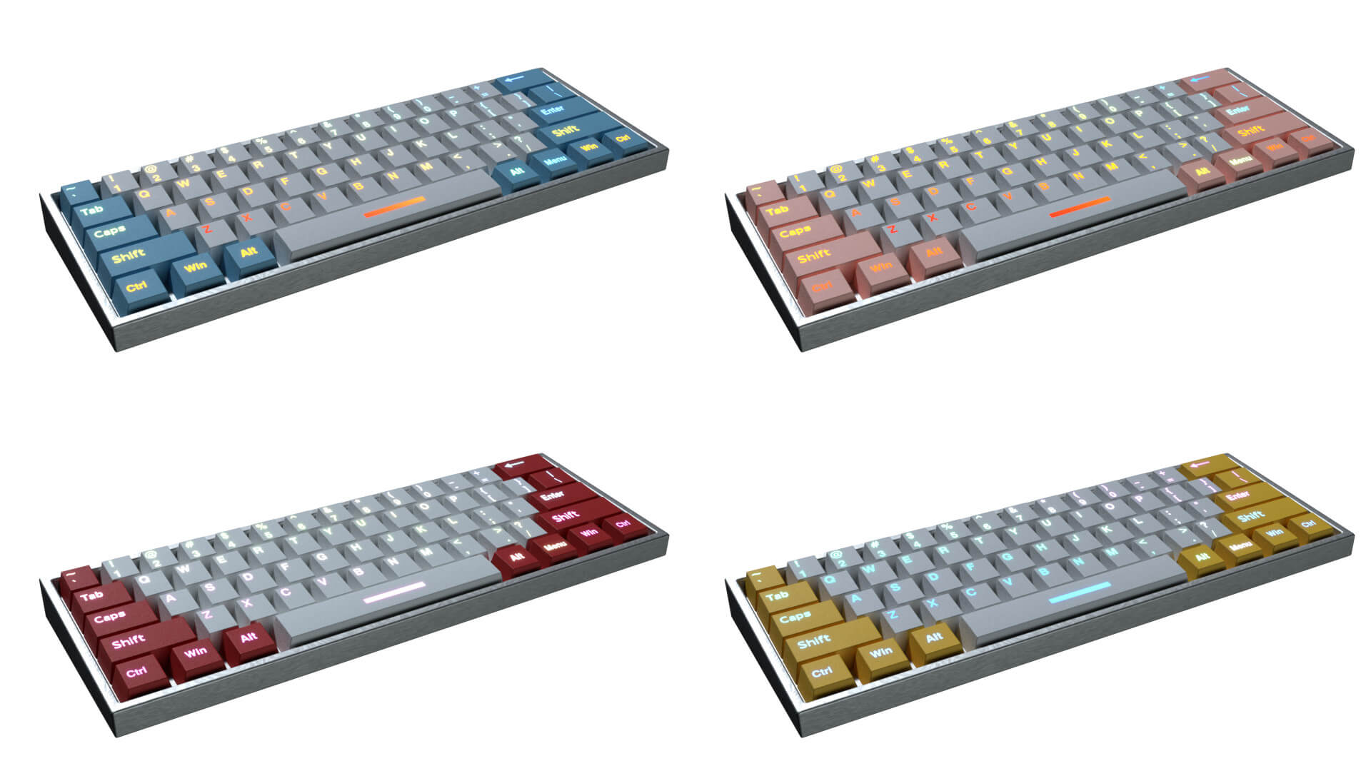 Pack of Detailed Low Poly Gaming Keyboards 3D Model by Ottto3d