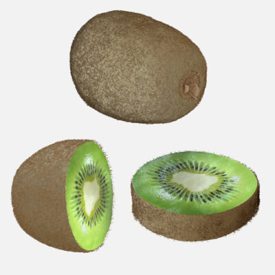 Set of Low Poly Kiwis