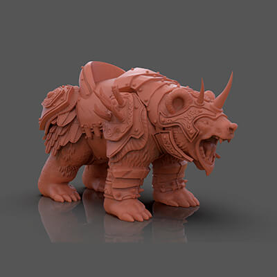 Armored Bear 3D Print Figurine