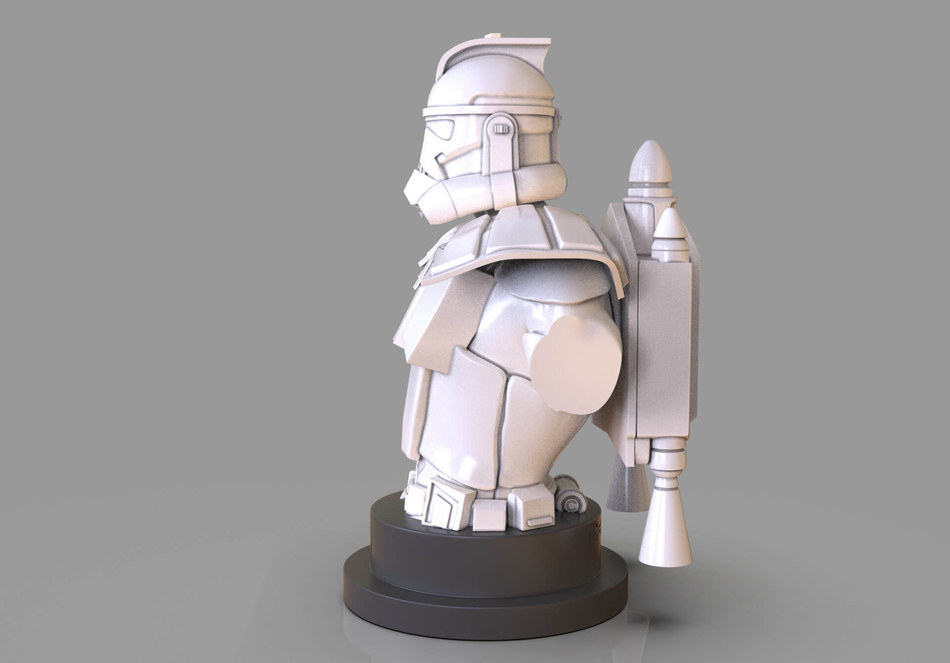 Clone Trooper Captain Rex Bust - 3D Model by PaburoVIII