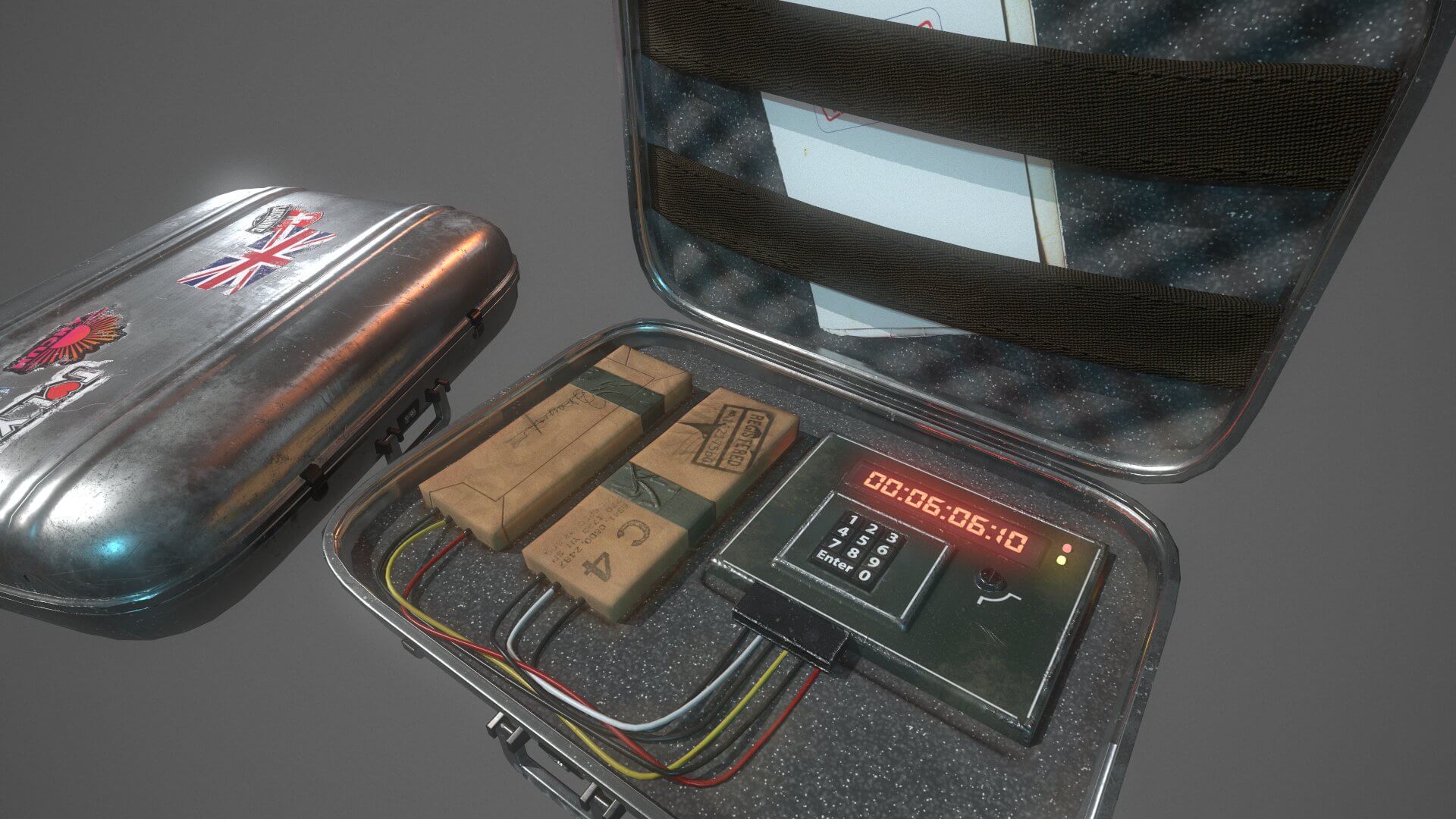 Briefcase Bomb C4 3D Render RenderHub Gallery