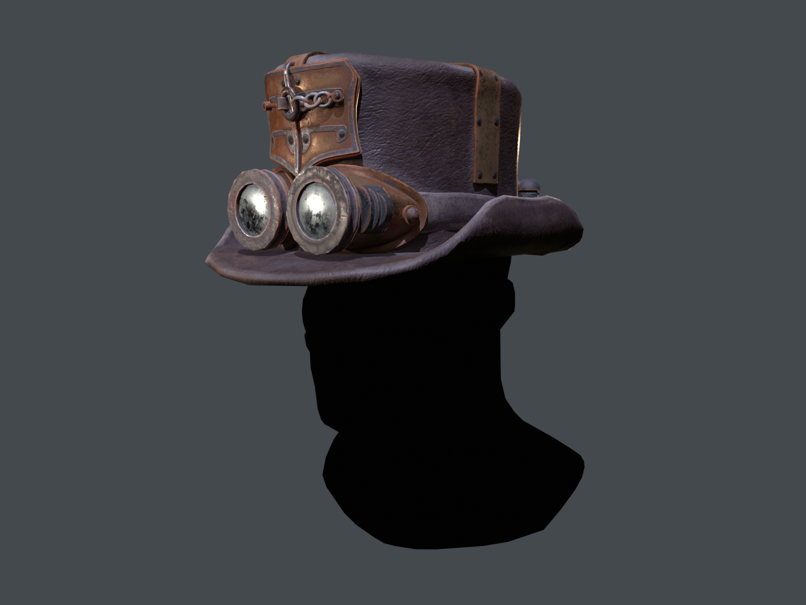 Steampunk Top Hat 3D Render, Digital Art by PaburoVIII