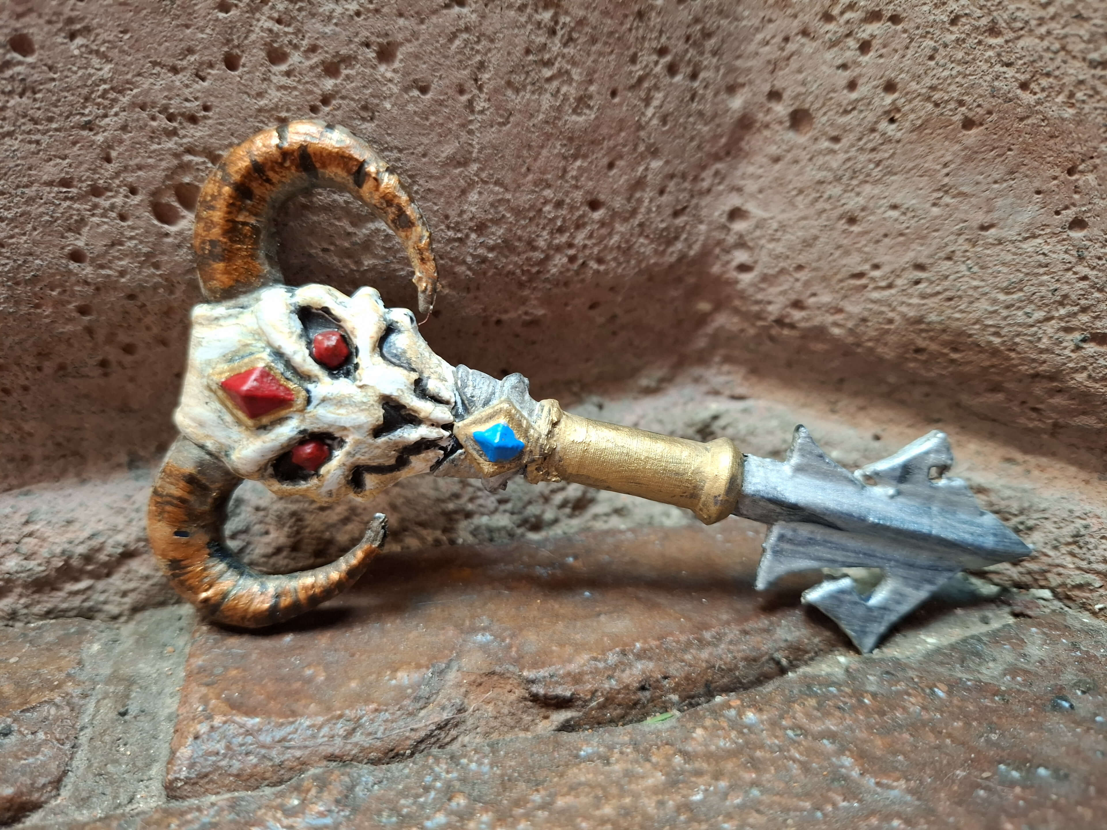 Devil Script Key Stylized Demon Key 3D Render, Digital Art by PaburoVIII