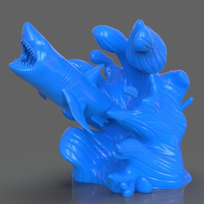 Jumping Shark Sculpure