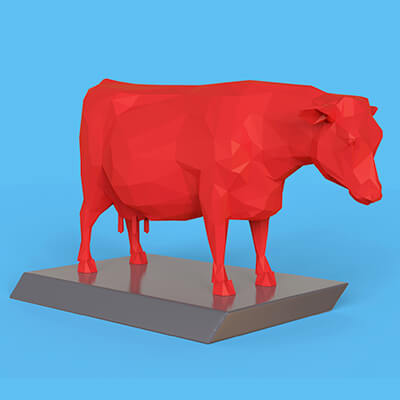 Low Poly Sculpture Cow