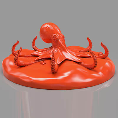 Red Octopus Figurine
