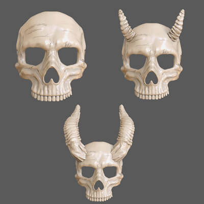 Skull Masks Pack 3 Horns