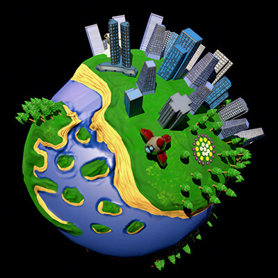 Stylized Diorama Planet