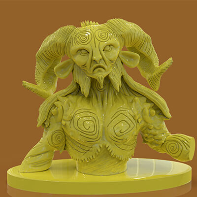 Stylized Pans Bust Sculpture
