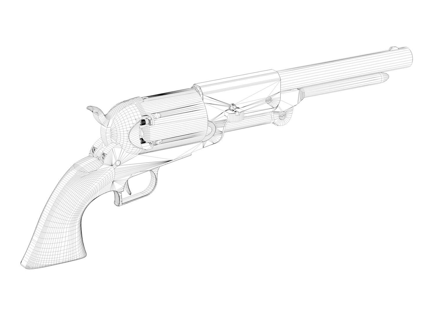 Colt Walker 1847 Revolver 3D Model by panaristi