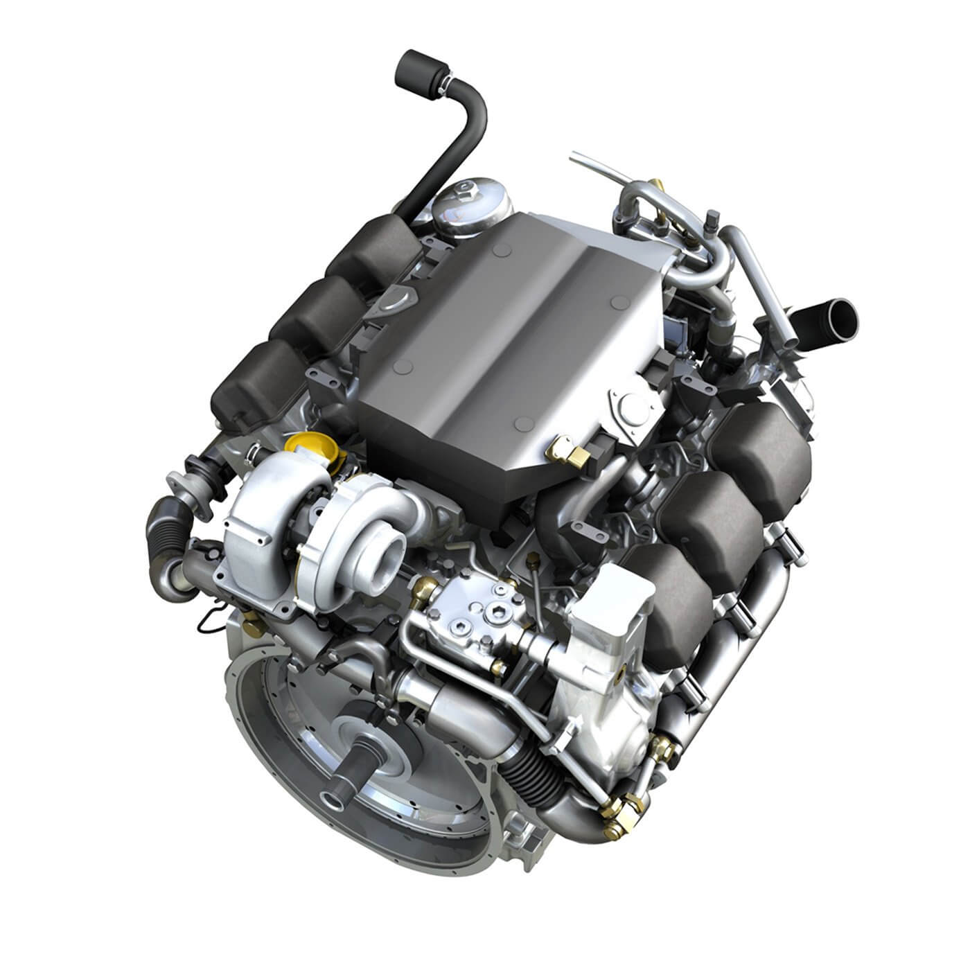 Diesel Turbo Engine with Interior Parts 3D Model by panaristi