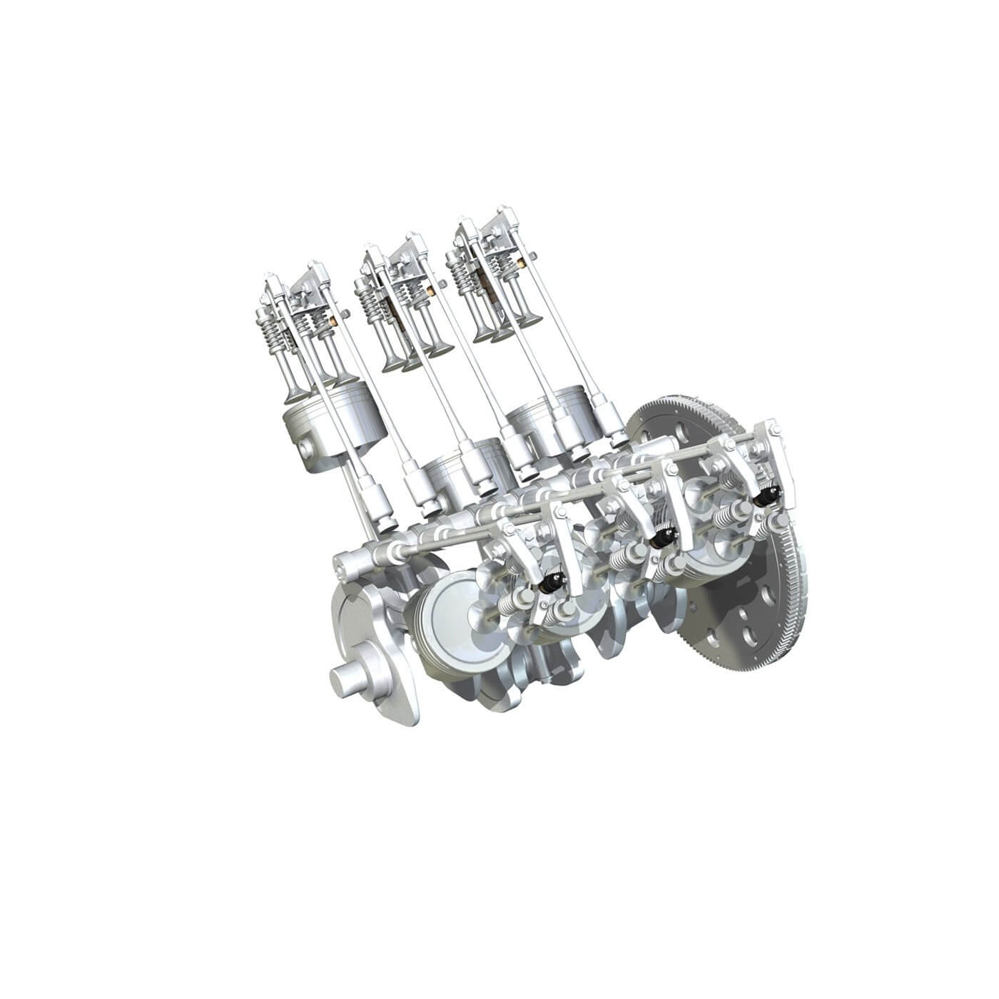 Diesel Turbo Engine with Interior Parts 3D Model by panaristi