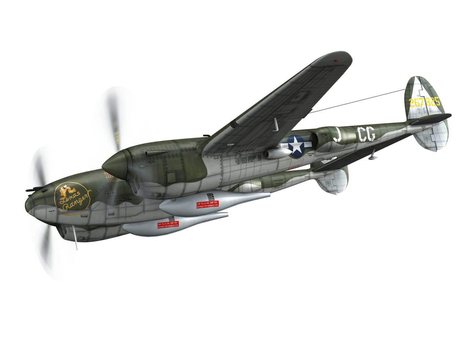 Lockheed P-38 Lightning - Texas Ranger IV 3D Model by panaristi