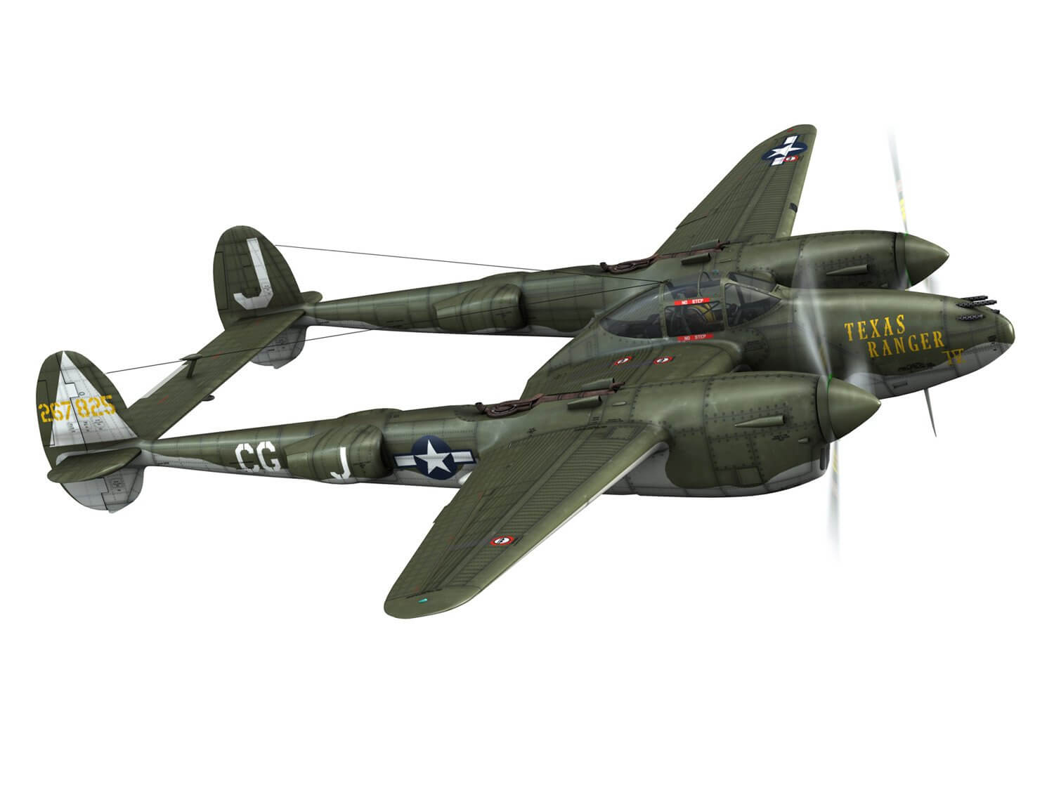 Lockheed P-38 Lightning - Texas Ranger IV 3D Model by panaristi