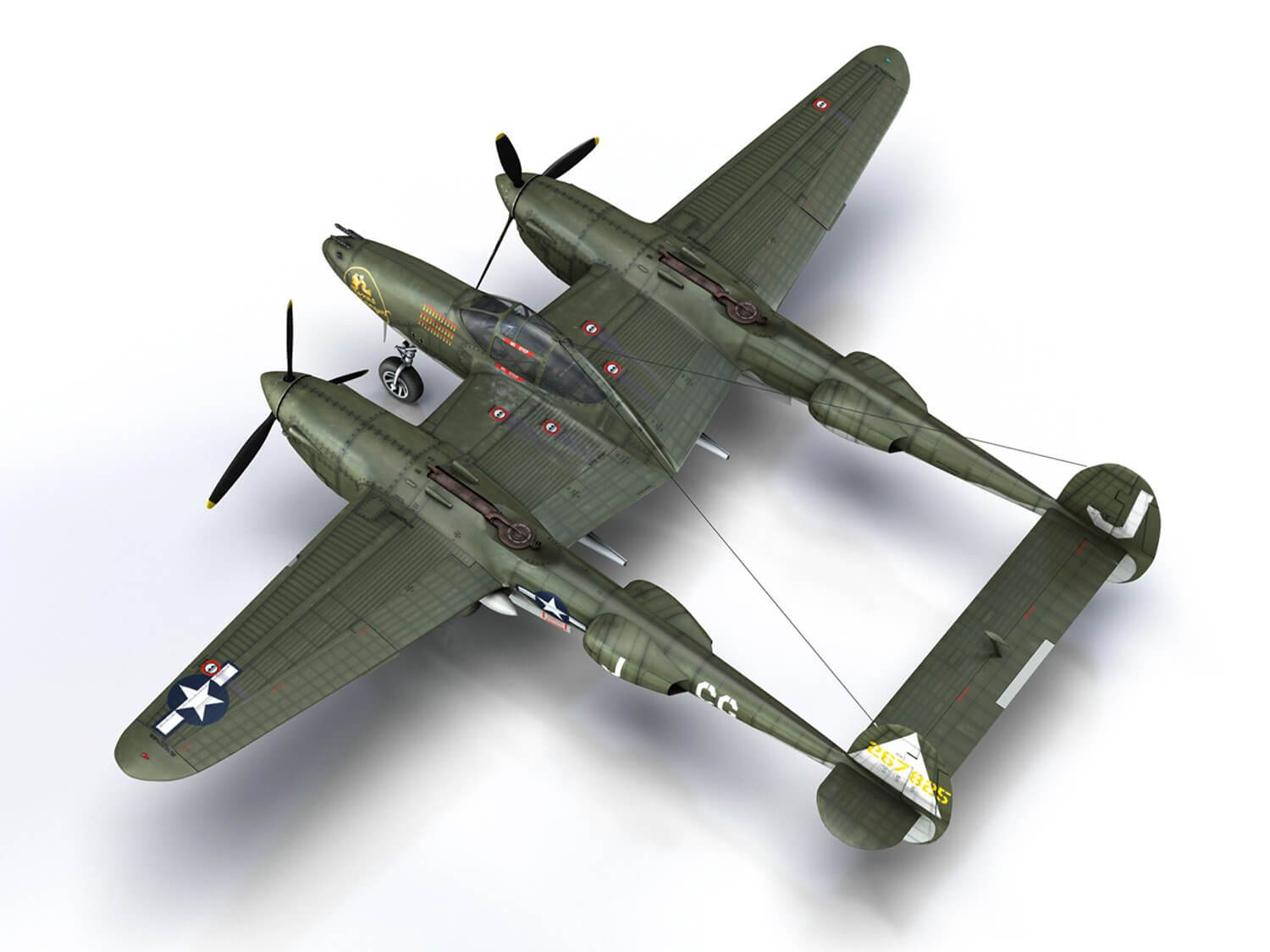 Lockheed P-38 Lightning - Texas Ranger IV 3D Model by panaristi