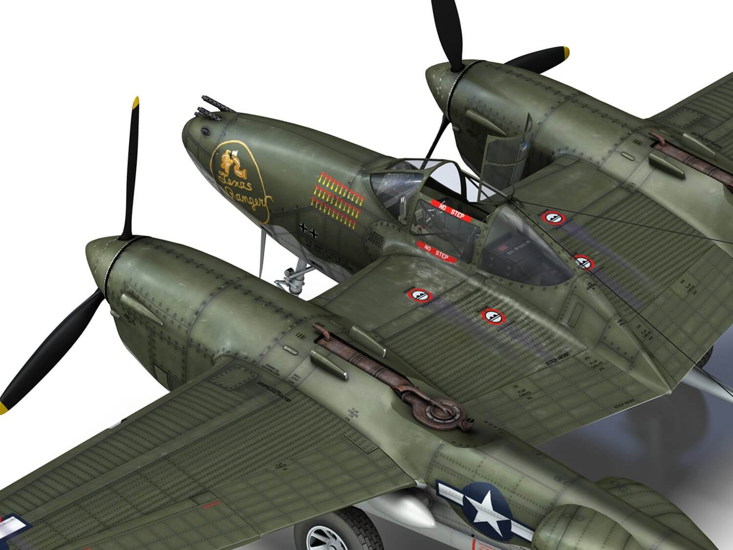 Lockheed P-38 Lightning - Texas Ranger IV 3D Model by panaristi