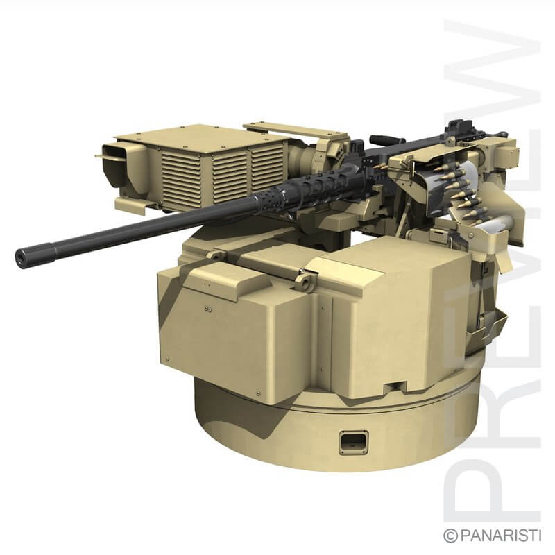 Remote Controlled Weapon Station M2 Browning 3D Model by panaristi