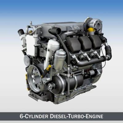 Truck Diesel Engine - 3D Model by panaristi