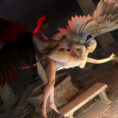 Angel vs Demons Flying Sex NSFW Poses Genesis 9 by Paradoxx