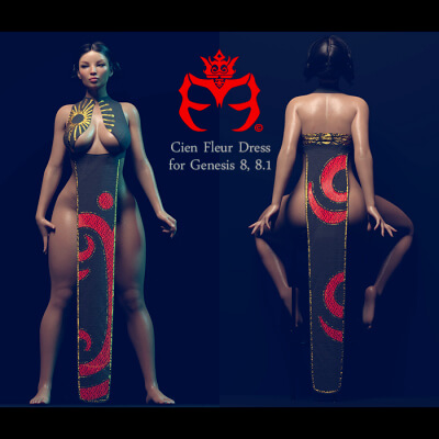 dForce Cien Fleur Dress for Genesis 8 8.1 Females by ParallaxCreates