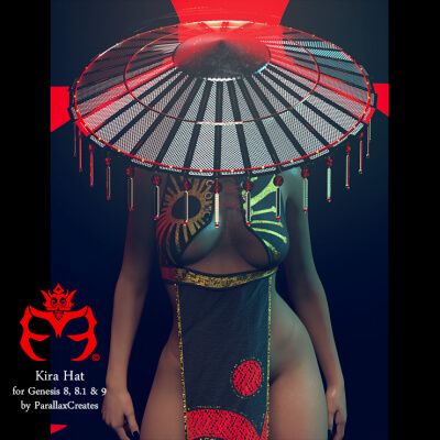 Kira Samurai Hat for Genesis 3 8 and 9 by ParallaxCreates
