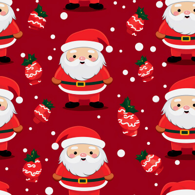 Christmas Santa Claus Seamless Pattern - Stock Image by PatternClipArtsJSK