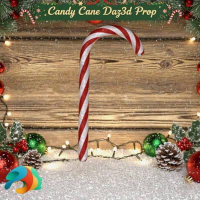 Candy Cane Prop for Daz3D