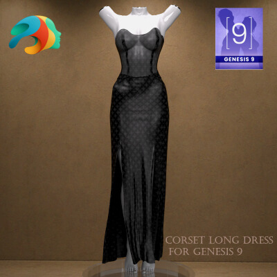 Corset Long Dress for Genesis 9