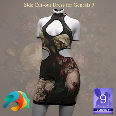 Halter Cut-Out Dress for Genesis 9