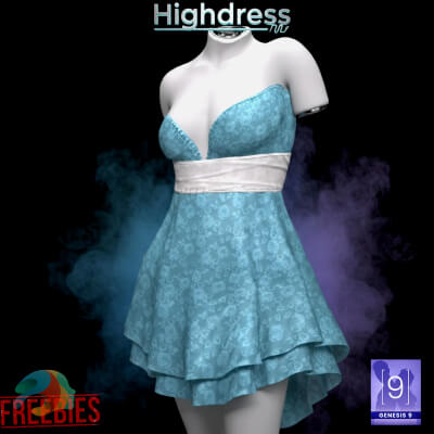 Highdress for Genesis 9 Freebie by paulawbs