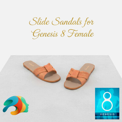 Slide Sandals for Genesis 8 and 8.1 Female