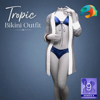 Tropic Bikini Outfit for Genesis 9