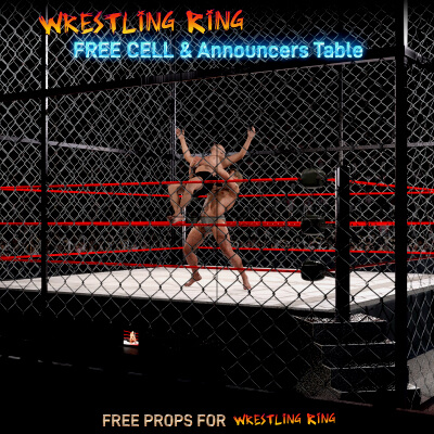 Cell & Announcer Table for Wrestling Ring by Pawngame