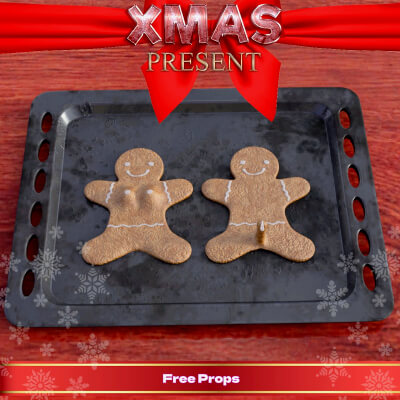 Free Gingerbread Couple Props by Pawngame